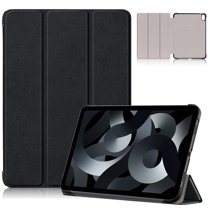 SaniMore for iPad 10th Generation 10.9" 2022 Case, Auto Sleep/Wake, Rugged PC & PU Leather Case with Tri-Fold Kickstand Shockproof Protective Case for iPad 10th Gen 2022 Women Men, Black