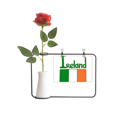 thumbnail image 1 of Ireland National Flag Green Pattern Artificial Rose Flower Hanging Vases Decoration Bottle, 1 of 3