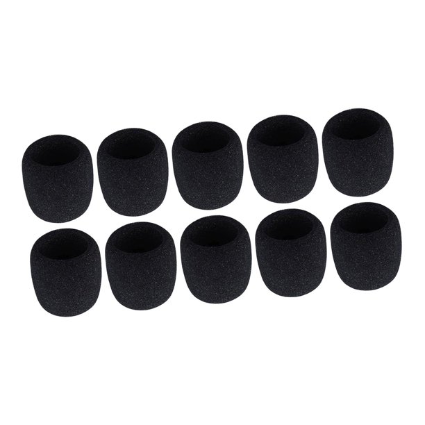 Fundas protectoras para micrófono inalámbrico, paravientos, portátil, de espuma gruesa. 10 unidades negras
