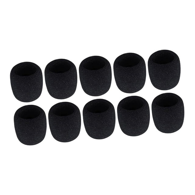 Fundas protectoras para micrófono inalámbrico, paravientos, portátil, de espuma gruesa. 10 unidades negras