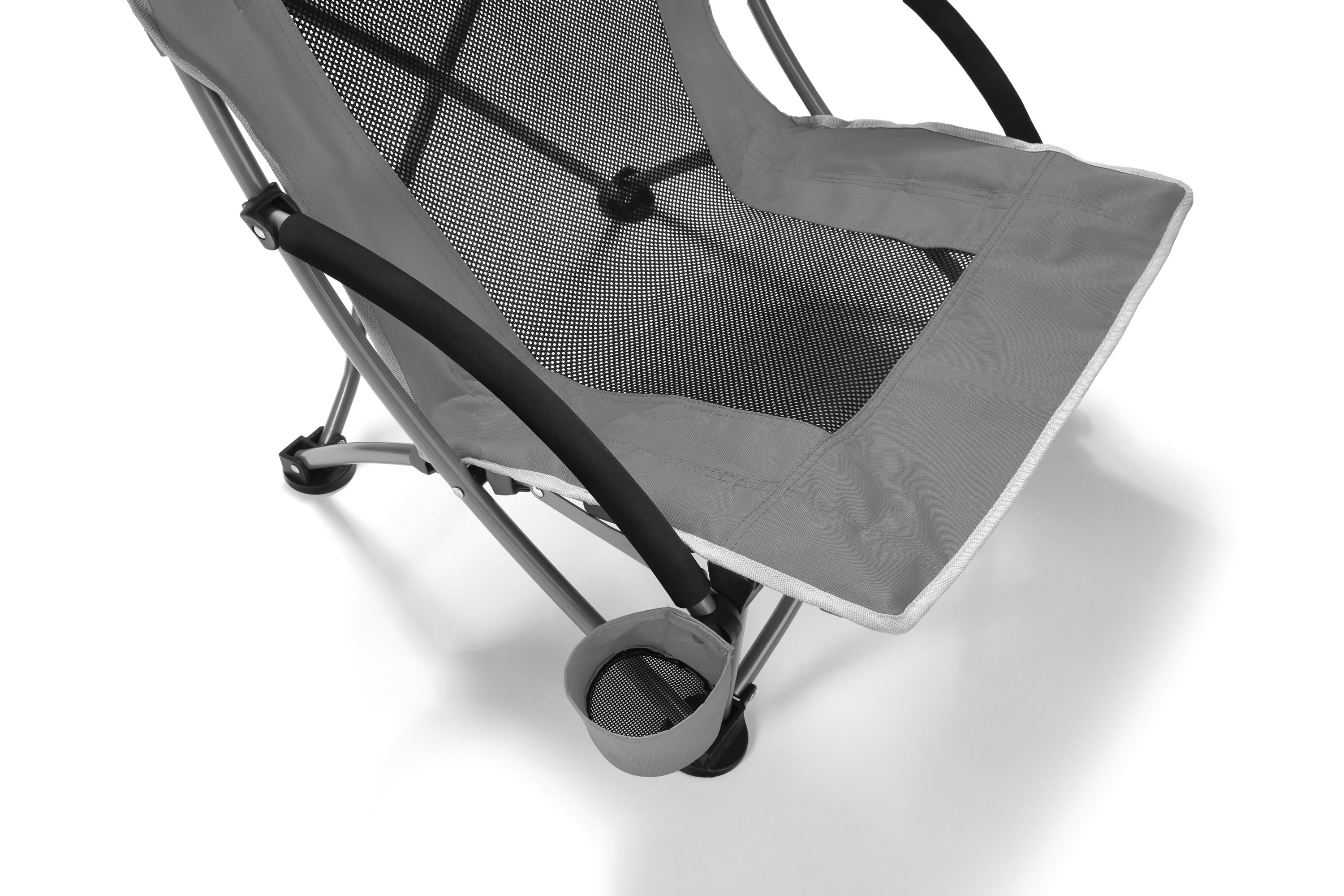 Sport-Brella Outdoor UPF 50 Umbrella Beach Chair with Clamp-On Umbrella Gray