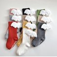 thumbnail image 4 of 2024 Calcetines de algodón con alas de ángel para recién nacidos, de color caramelo liso, para niños pequeños, calcetines largos hasta la rodilla para niñas bebés, 4 of 5