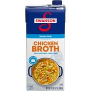 Swanson 100% Natural Unsalted Chicken Broth, 32 oz Carton