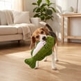 thumbnail image 4 of Vibrant Life Green Trout Plush Dog Toy with Squeaker, Chew Level 4, 4 of 10
