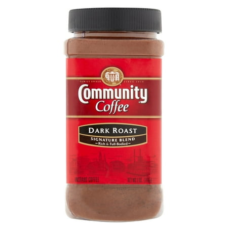 Community Coffee Ground Instant Coffee Signature Blend Dark Roast, 7 Ounce