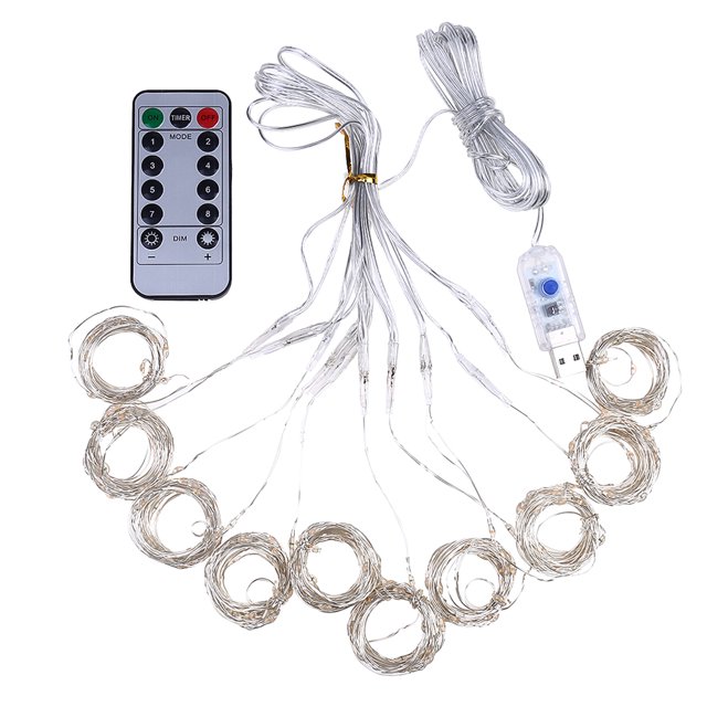 3000MM * 3000MM 300LEDs USB Cortina Luz Alambre de cobre 8 Modos Lámpara Leyfeng Cuerda de lámpara