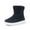 Dark Blue, variant on TAIAOJING Toddler Shoes Child Winter Solid Color Snow Boots For Boys Girls Non- Warm Boots With Wool Thickening Leisure Footwear 7-8 Years