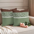 thumbnail image 2 of Sage Green Brown Flowers Outdoor Waterproof Pillow Covers, Classic Botanical Art Elegant Decorative Square Throw Pillowcase Sofa Cushion Sham for Patio/Couch/Chair, 18"x18" 2 Pack, 2 of 8