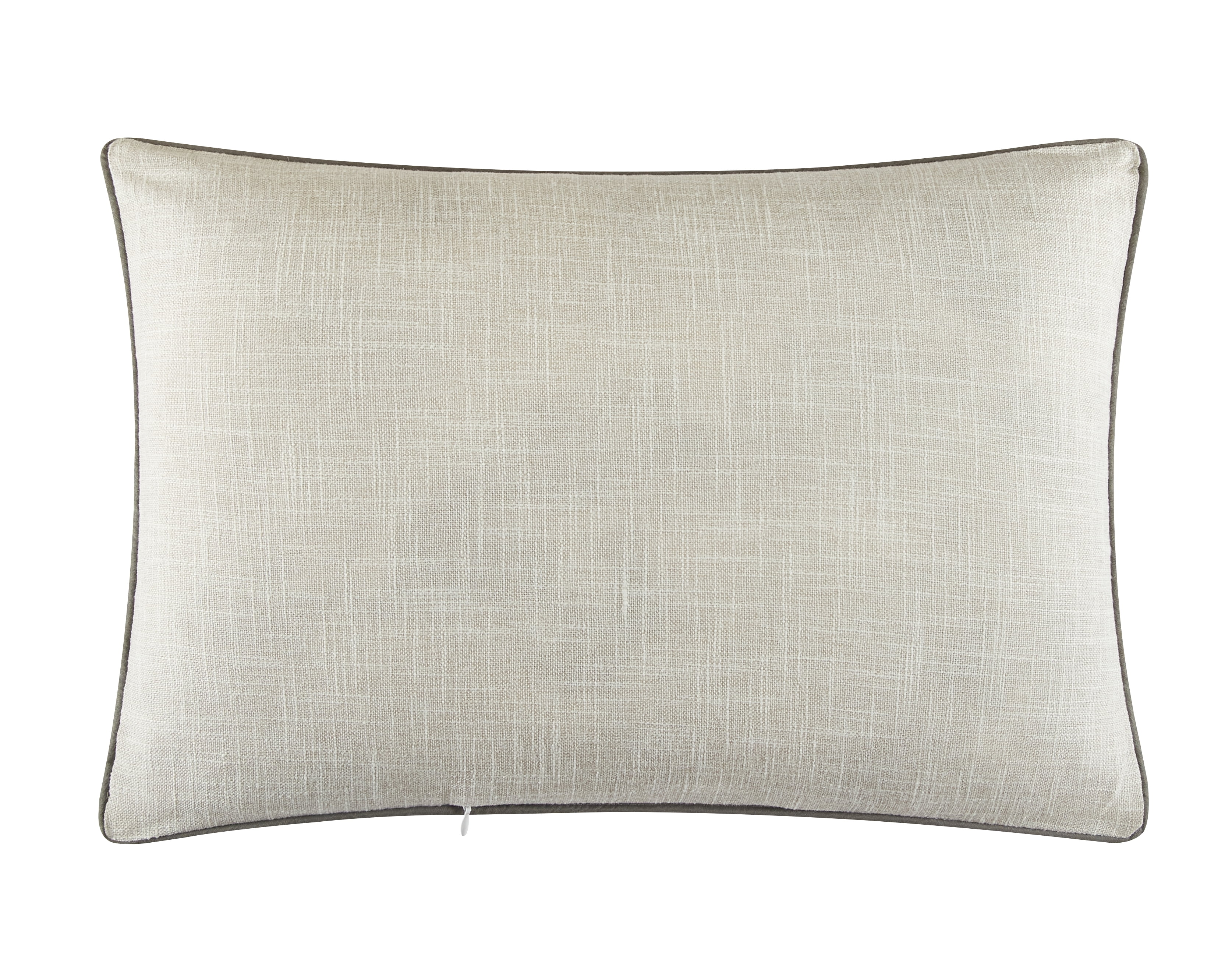 (2 pack) Mainstays Welcome Home Faux Linen Embroidered Decorative Pillow For Adults, Gray, 14 x 20
