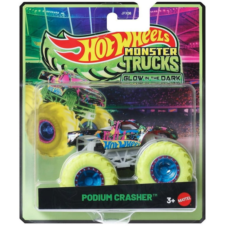 Hot Wheels Monster Trucks Glow in The Dark Collection, 5-Pack Set