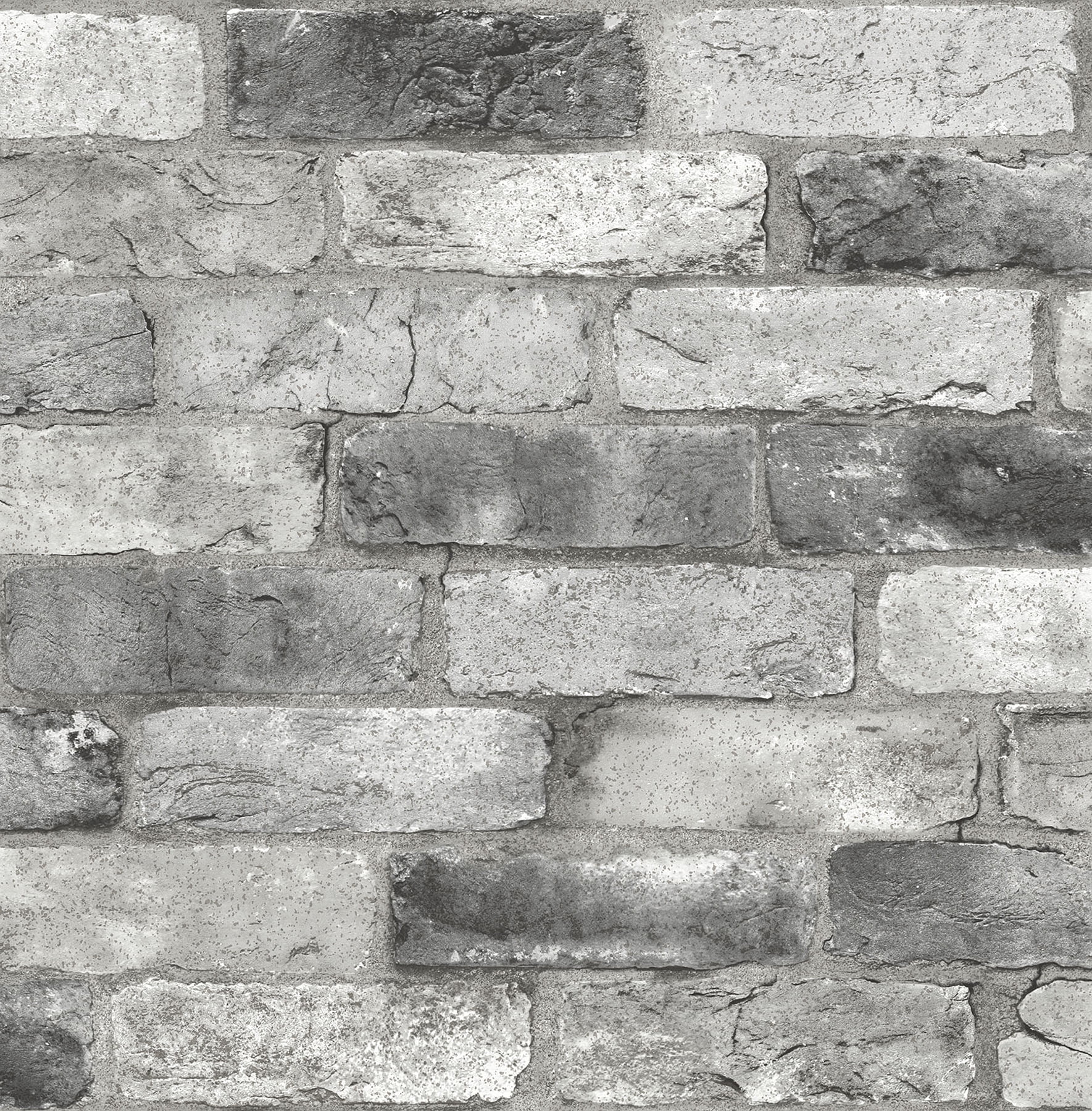 White & Off-WHI NuWallpaper NU2218 Loft White Brick Peel & Stick Wallpaper