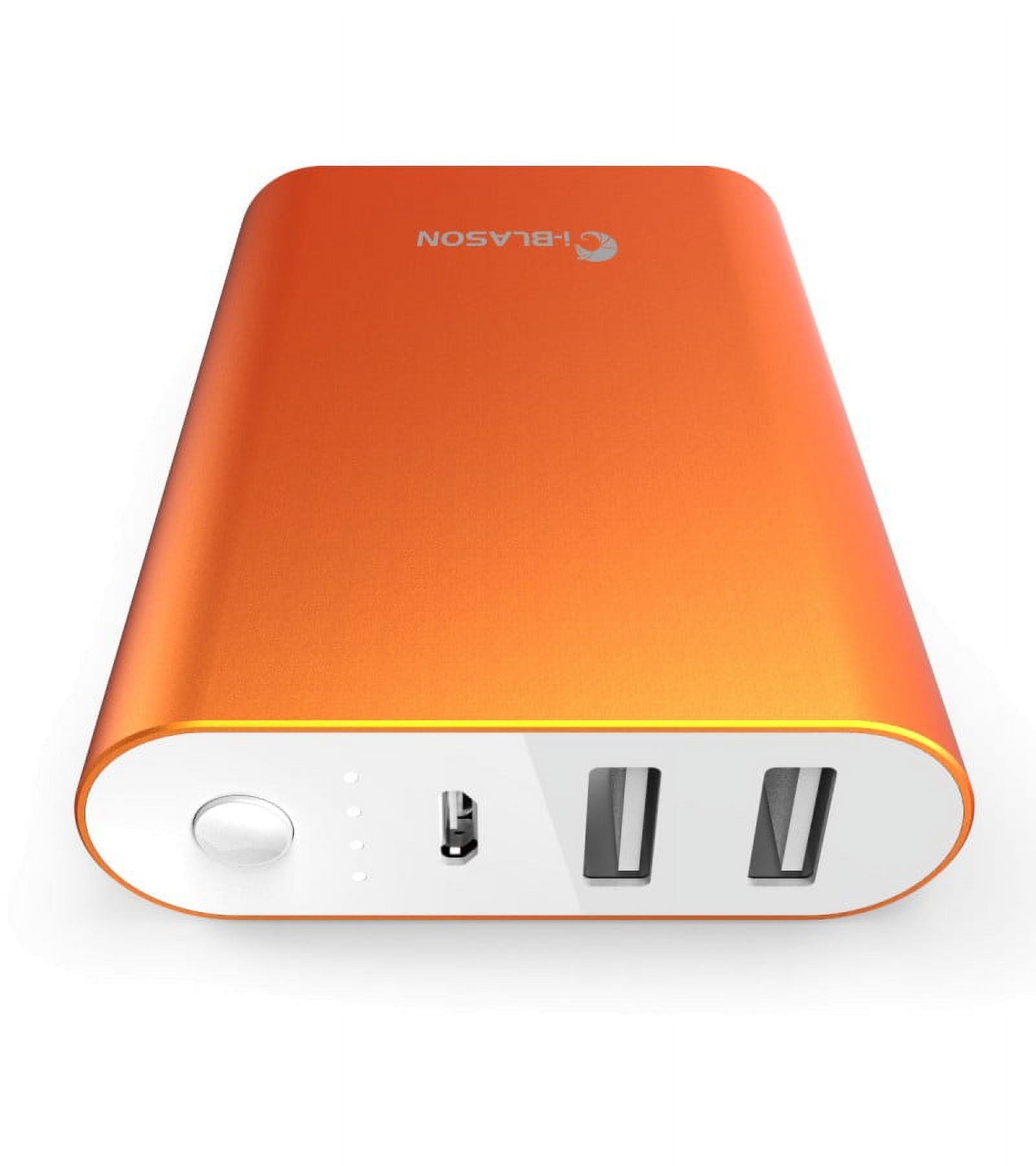 iPhone Battery, i-Blason Aero 7800 mAh Battery Portable USB Charger Power Bank - Intelli-Charge Wide Compatibility, Fast Charging, High Capacity - For Apple iPhone Samsung Galaxy and More (Orange)