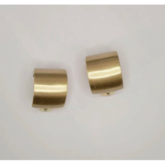 Clip on 1" matte silver or gold half inch wide hoop earrings