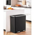 thumbnail image 4 of Pirecart 16 Gallon Trash Can 8 Gallon Dual Compartment Step on Kitchen Garbage Can Stainless Steel, Black, 4 of 10