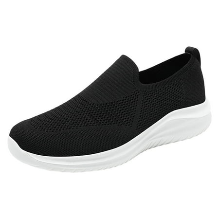 Huesdet Mens Slip On Shoes Loafers Casual Sneakers Canvas Lightweight Flats Working Traveling Driving Walking Shoes(White 8.5)