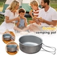 thumbnail image 7 of Titanium Camping Pot with Foldable Handles for Outdoor Camping Cooking Hiking Backpacking Portable Cookware, 7 of 7