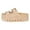 Beige, variant on Women Double Buckle Strap Mid Heeled Mules Rivets Platform Slip On Open Toe Slippers Shopping Prom Dressy Shoes Size 7.5 Green