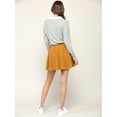 thumbnail image 5 of Made by Johnny Women's Casual Mini Flared Plain Pleated Skater Skirt with Shorts XXL MUSTARD, 5 of 6