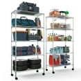 thumbnail image 2 of 5 Tier Shelf Wire Shelving Unit, NSF Heavy Duty Wire Shelf Metal Large Storage Shelves Height Adjustable Utility for Garage Kitchen Office Commercial Shelving Steel Layer Shelf - Chrome, 2 of 9