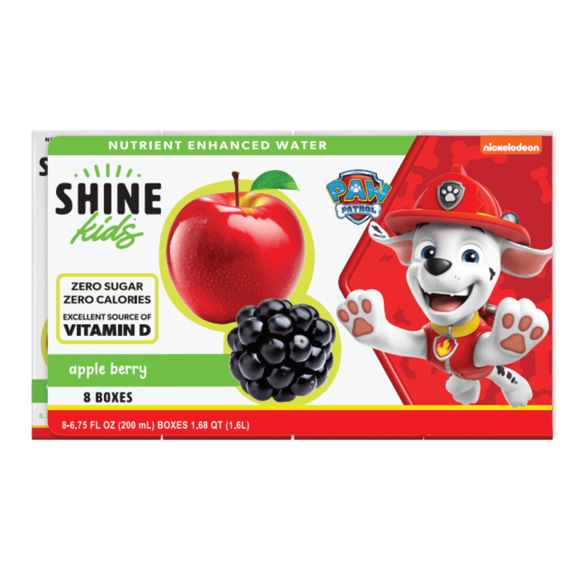 ShineWater Apple Berry Flavored Juice Boxes, 6.75 fl oz, Pack of 8