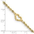 thumbnail image 5 of Auriga 14K Yellow Gold Diamond-Cut Open Heart Rope Anklet 10inch for Women, 5 of 6