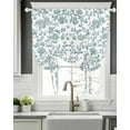 thumbnail image 5 of Teal Blue Green Tie Up Curtains for Window, Thermal Insulated Balloon Shade Adjustable Rod Pocket Curtains Valance Panels for Kitchen Bathroom Cafe 42 x 54 Vintage Farmhouse Boho Flower Leaf, 5 of 6