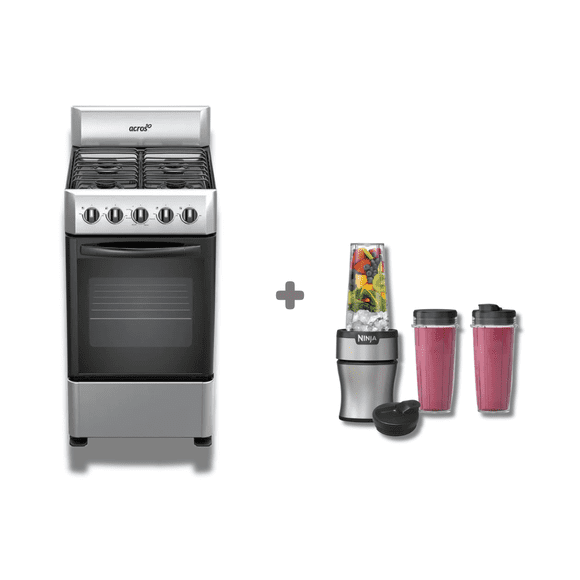 COMBO ESTUFA ACROS NAW-1001S ACERO INOX + LICUADORA NINJA PERSONAL NUTRIBLENDER BN301