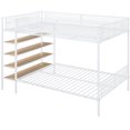 thumbnail image 6 of JERFIT Over Full Metal Bunk Bed with 5-Tier Shelves White, 6 of 10