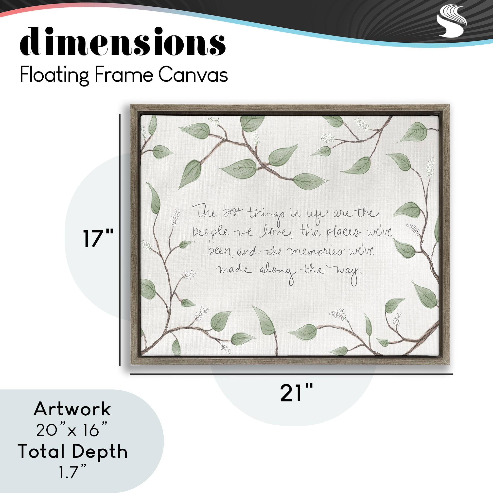 Stupell Industries The Best Things In Life Brown Framed Floater Canvas Wall Art, design by SD Graphics Studio
