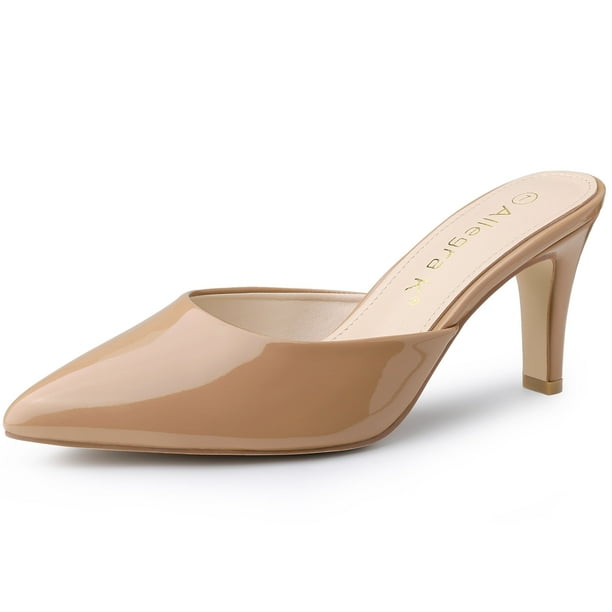 Zapatos de Tacón de Aguja Allegra K para Mujer Beige 40