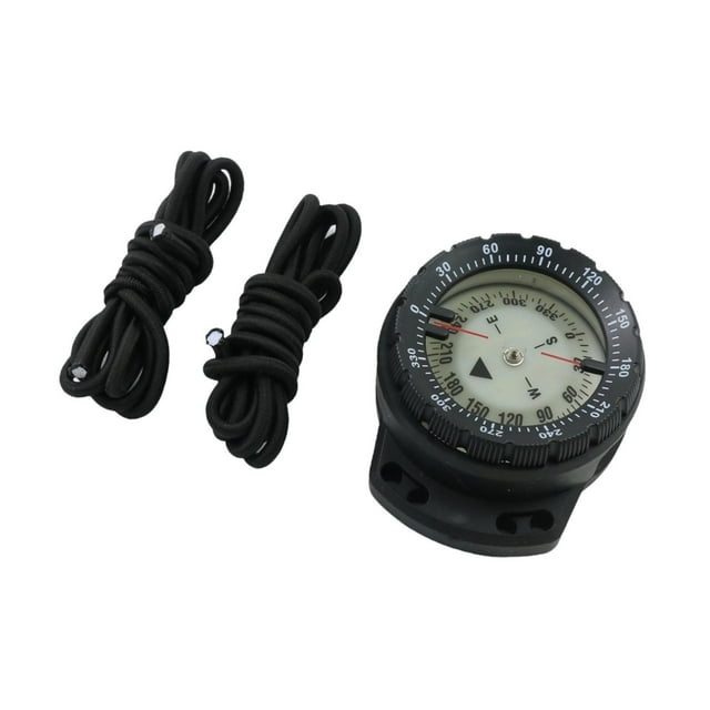 Brújula de buceo Perfecl Luminosa Profesional de Muñeca para Acampar Negro