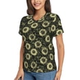 thumbnail image 5 of Yiaed Sunflowers Print Women's T Shirt V-Neck Short Sleeve Shirt Casual Breathable Tee Summer Tops-XX-Large, 5 of 5