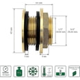 thumbnail image 2 of 1/2 Inch Stainless Brass Wall Feed-Through for Water Faucets, Rain Barrels & Containers - Bulkhead Connector, 2 of 5