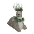 thumbnail image 2 of Northlight Sitting Sisal Reindeer with Wreath Christmas Figure - 14" - Gray, 2 of 4