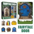 thumbnail image 2 of Miniature Wooden Fairy Doors for Garden and Indoor Decorative Use Fairytale Tiny House Doors Tree Trunk Ornaments, 2 of 7