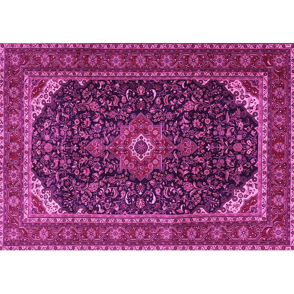 Ahgly Company Indoor Rectangle Medallion Pink Traditional Area Rugs, 2' x 5'