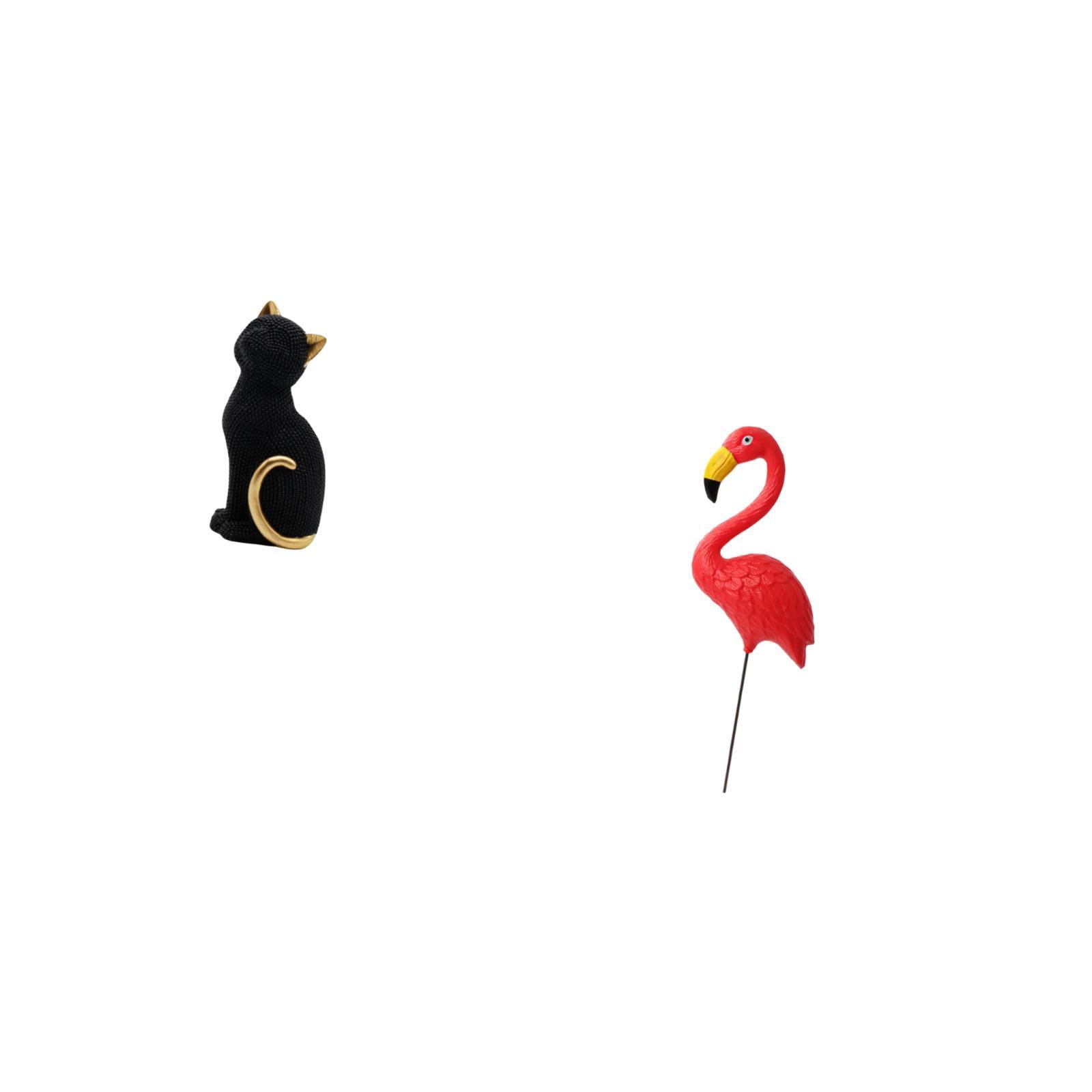 CoudarTitie Cat Bird Resin Figurine Decorative Sculpture for Living Room Bedroom Entrance Bookshelf Yard Art Ornament Fairy Garden Accessories Holiday Spring