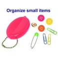 thumbnail image 2 of 3 Pink Squeeze Purses Made in USA | Vintage Oval Coin Purse | Organizes Change or Small Items, 2 of 5