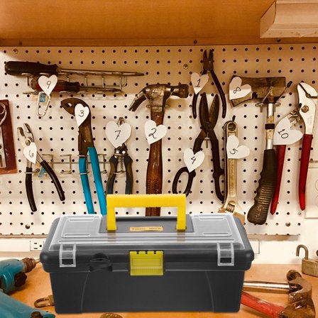 LULULION Hardware Storage Organizer Tool Box Black PP 1Pcs For Home Maintenance
