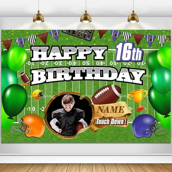 Custom Happy Birthday Decorations Backdrop, Personalized Glitter Sign, Banner, Party Supplies Photo Background for Men, Women 5*3FT