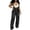 Black, variant on Women's Denim Overalls, Adjustable Zipper Jumpsuit, Wash Blue Cowboy Bib Pants, Loose Fit Casual One-Piece For Streetwear Gray XL