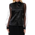 thumbnail image 1 of WEAIXIMIUNG Chemise Décontractée à Manches Longues Imitation Soie pour Femmes, Saint-Valentin, 1 of 9