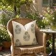 thumbnail image 4 of OCCOA Vintage Floral Print Throw Pillow Cover, Soft Linen Cushion Case for Sofa Couch Bed, 4 Colors Neutral Farmhouse Home Decor, Green, 4 of 7