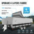 thumbnail image 4 of M optimized Heavy Duty Pontoon Boat Cover, 300D Waterproof Trailerable Boat Cover, Marine Grade Waterproof Covers with Adjustable Windproof Tightening Strap & Storage Bag, Gray, 4 of 6