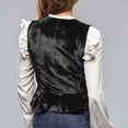 thumbnail image 7 of JGGSPWM Women's V Neck Velvet Vest 6 Button Formal Sleeveless Jacket Fashion Waistcoat Suit Vest Velvet V Neck 6 Button Formal Business Vests Sleeveless Jacket Black S, 7 of 7