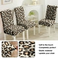 thumbnail image 5 of Dining Chair Covers Leopard Pattern Set of 4 Cute Animal Print Washable Polyester Stretch Slipcovers Removable Seat Protector for Romantic Home Decor, 5 of 7