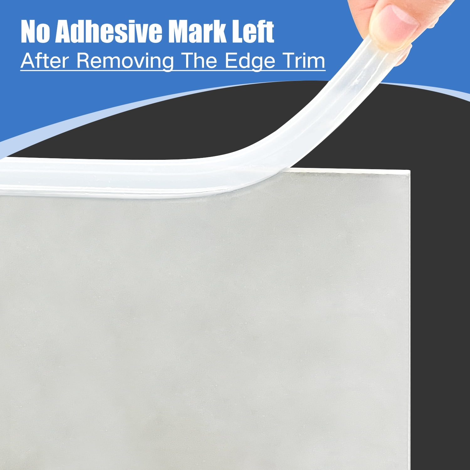 Clear Rubber Edge Trim, Self-Adhesive Clear Rubber Edge Trim, Edge Protector for Sheet Metal, Glasses or Flexi Glasses,, White Color, Fit 3/16"(5mm), U Channel Edge Trim, 20Ft