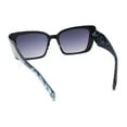 thumbnail image 4 of Womens Contemporary Mod Design Metal Rim Rectangle Cat Eye Sunglasses Black Blue Tortoise - Smoke, 4 of 4