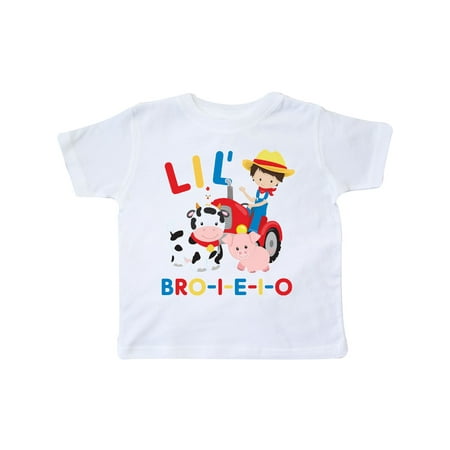 

Inktastic Farmer Tractor EIEIO Little Bro Gift Toddler Boy Girl T-Shirt