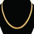 thumbnail image 3 of Punk Flat Snake Link Chain Set Male 14K Yellow Gold Necklace Bracelet Set For Men Vintage Jewelry Sets, 3 of 8